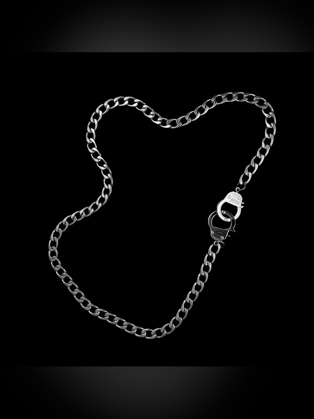 Chunky Silver Fear Handcuff 22” Stainless Steel Chain Necklace - Picture 2 of 12